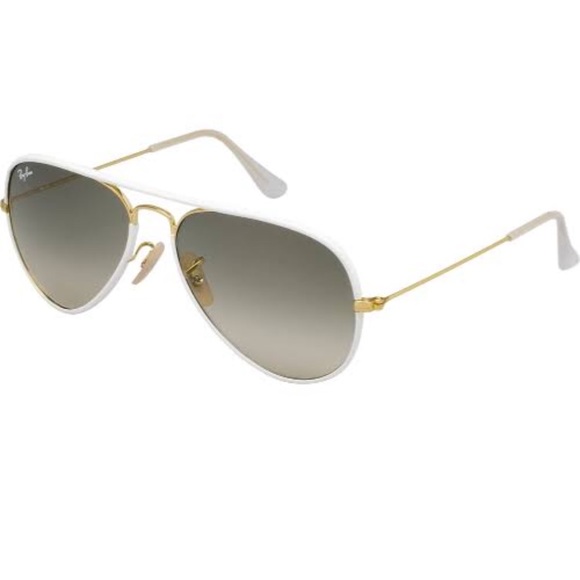 Ray-Ban Accessories - White Frame Ray-Ban Aviator Sunglasses